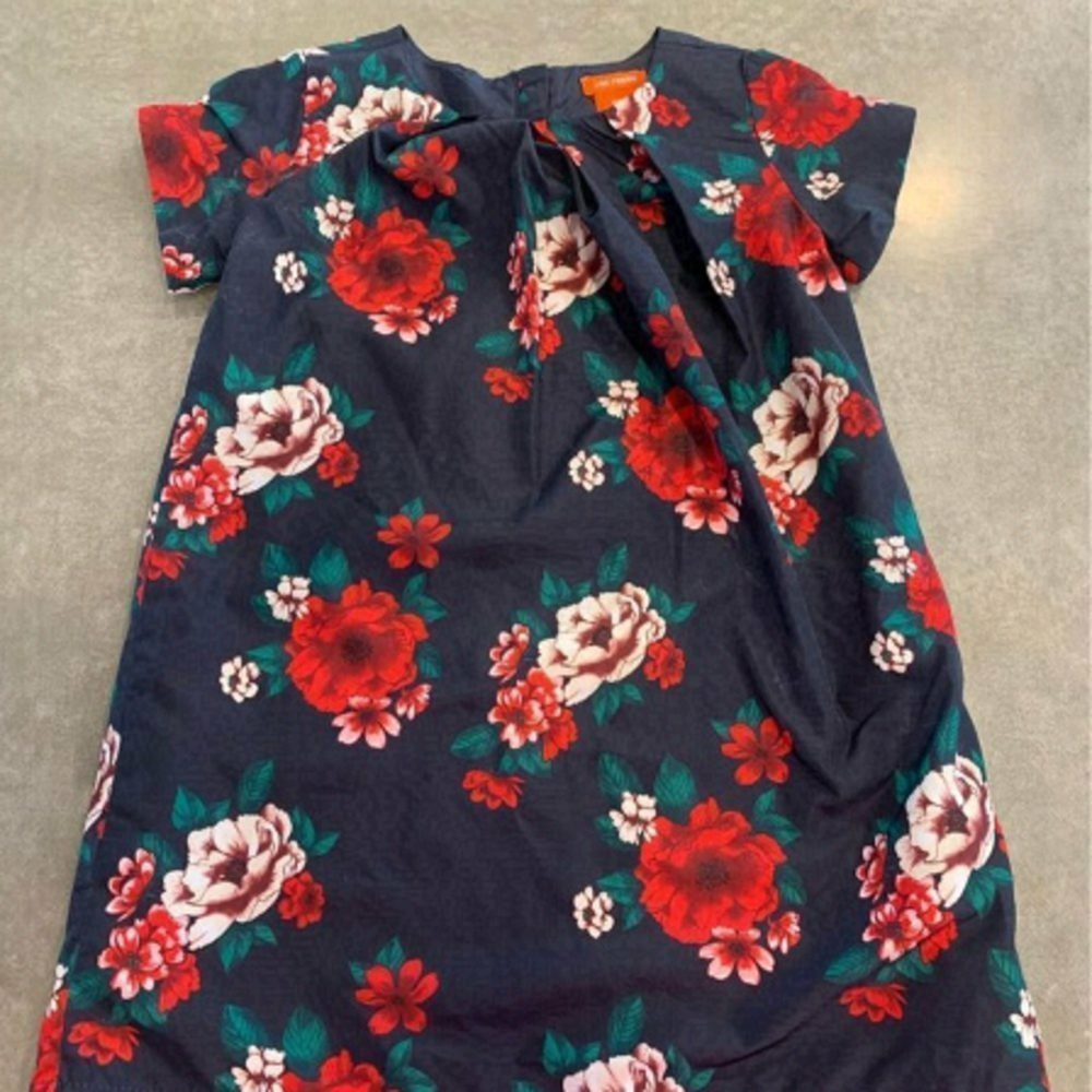 GIRLS floral lined dress. Size 6. Navy blue. Joe fresh. Excellent condition